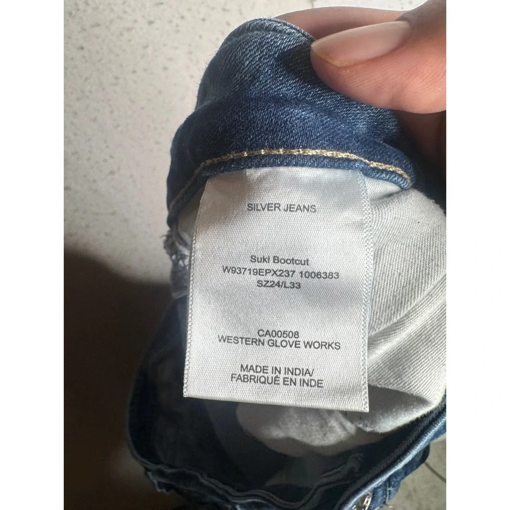 Silver Jeans Co Suki Bootcut Jeans W93719EPX237 Blue Denim Size 24 Plus L33